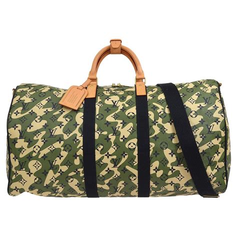 supreme louis vuitton camo duffle bag|louis vuitton sweatpants.